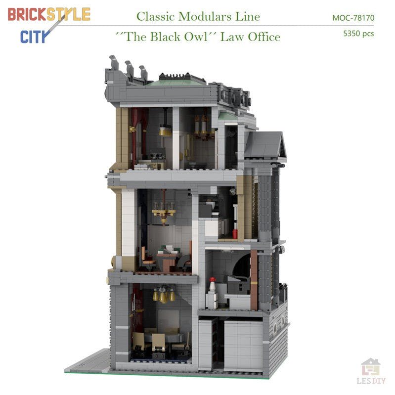 MOC - 78170 Anwaltskanzlei Schwarze Eule Klemmbausteine - LesDiy - Klemmbausteine
