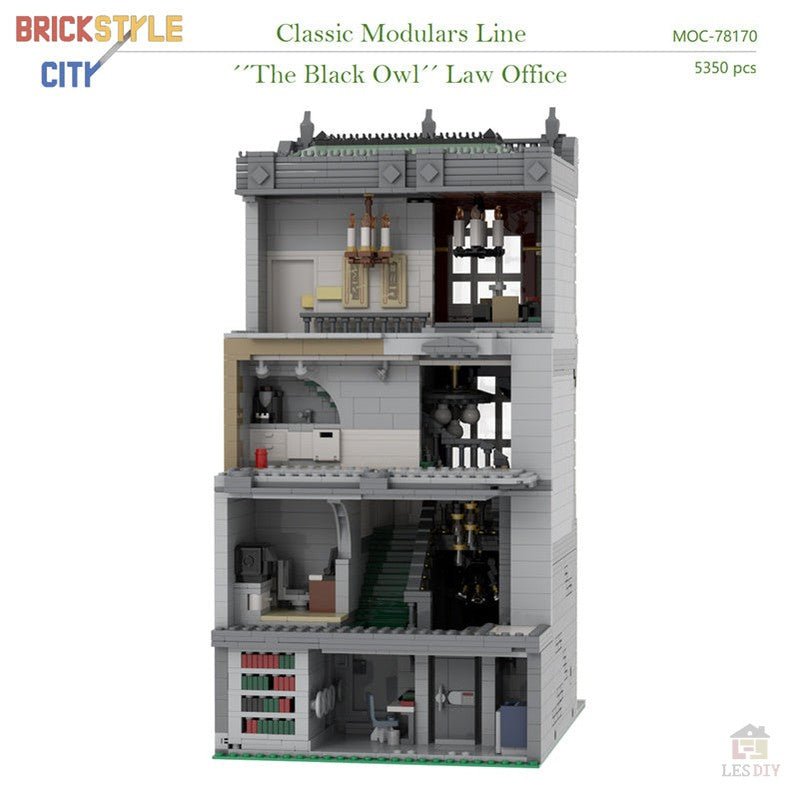 MOC - 78170 Anwaltskanzlei Schwarze Eule Klemmbausteine - LesDiy - Klemmbausteine
