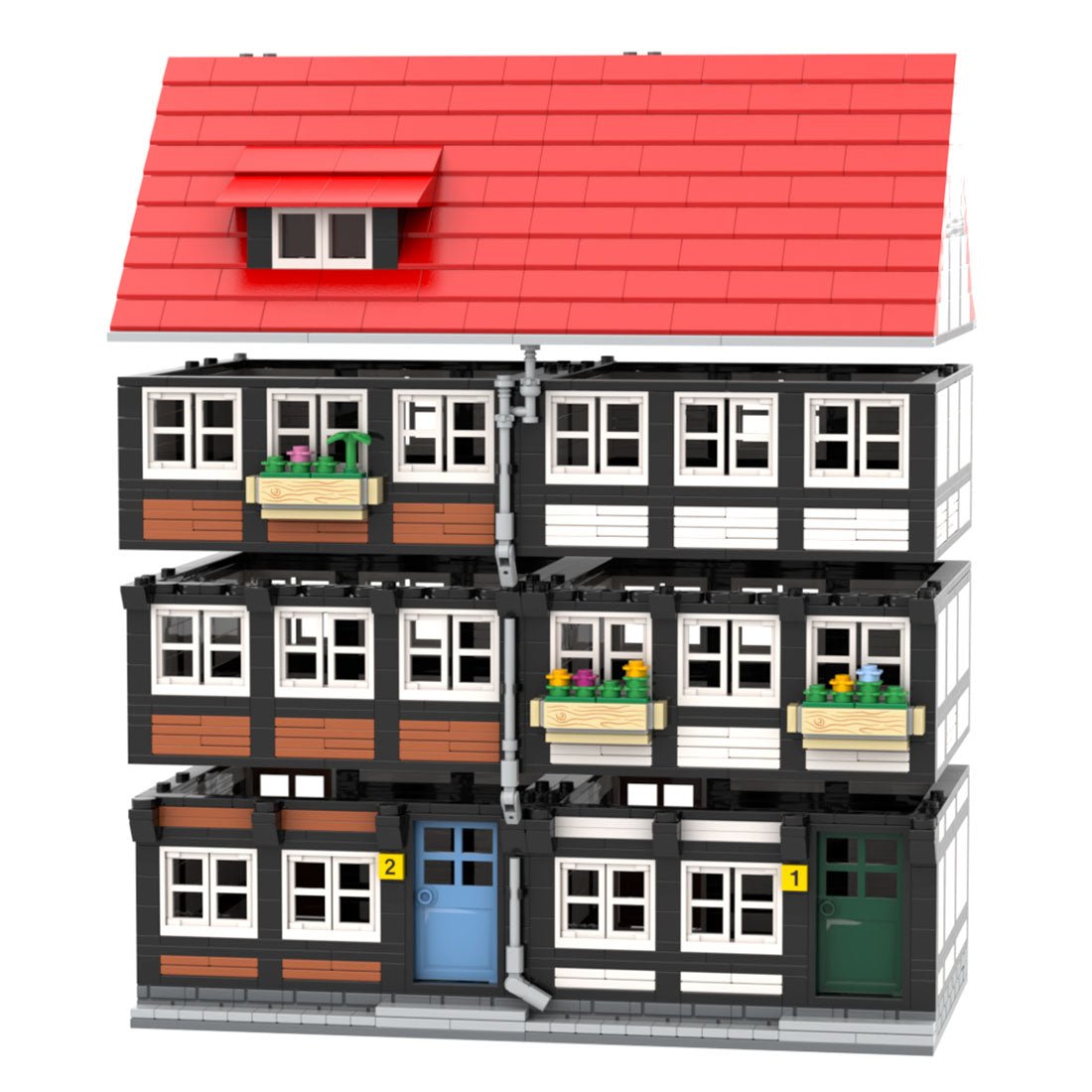 MOC - 82438 Fachwerkhaus Nr. 1 und 2 (Hintergrundhäuser) - LesDiy - Klemmbausteine