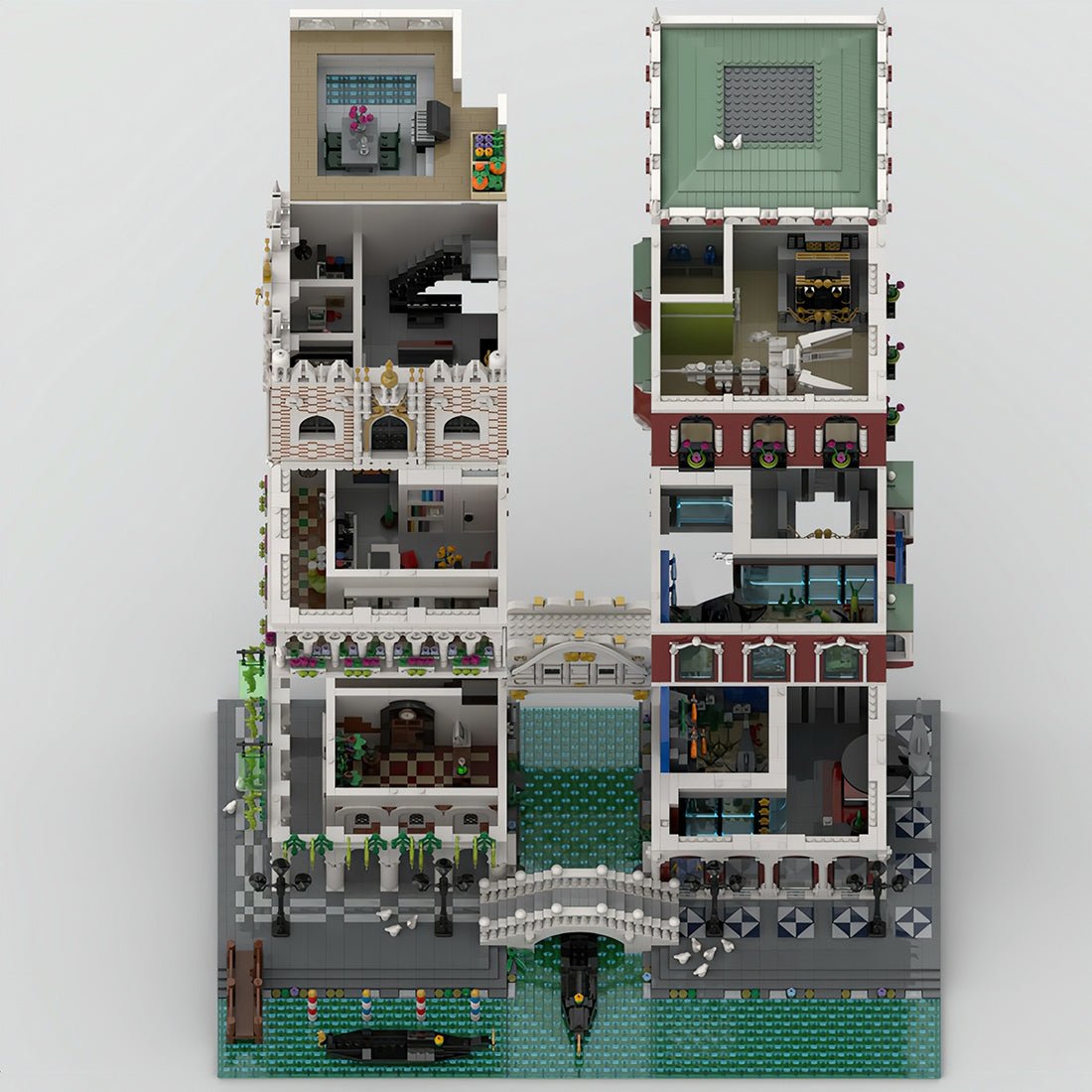 MOC - 84806 Venice Palaces and Bridges Klemmbausteine - LesDiy - Klemmbausteine