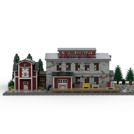 MOC - 88547 1/40 Schild Shop Train Scene Klemmbausteine - LesDiy - Klemmbausteine