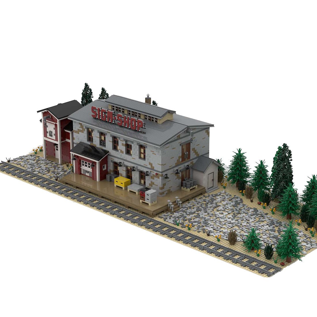 MOC - 88547 1/40 Schild Shop Train Scene Klemmbausteine - LesDiy - Klemmbausteine