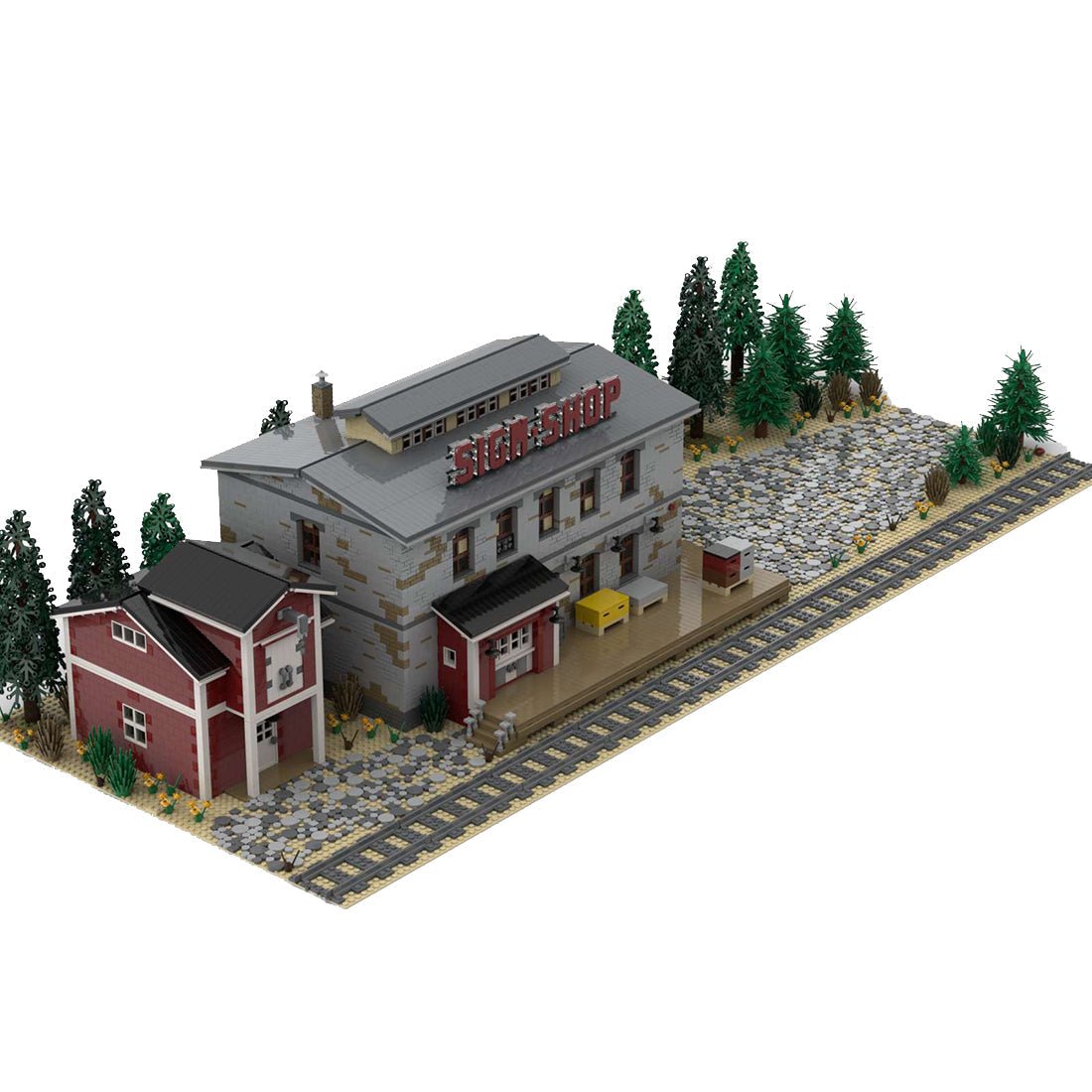 MOC - 88547 1/40 Schild Shop Train Scene Klemmbausteine - LesDiy - Klemmbausteine