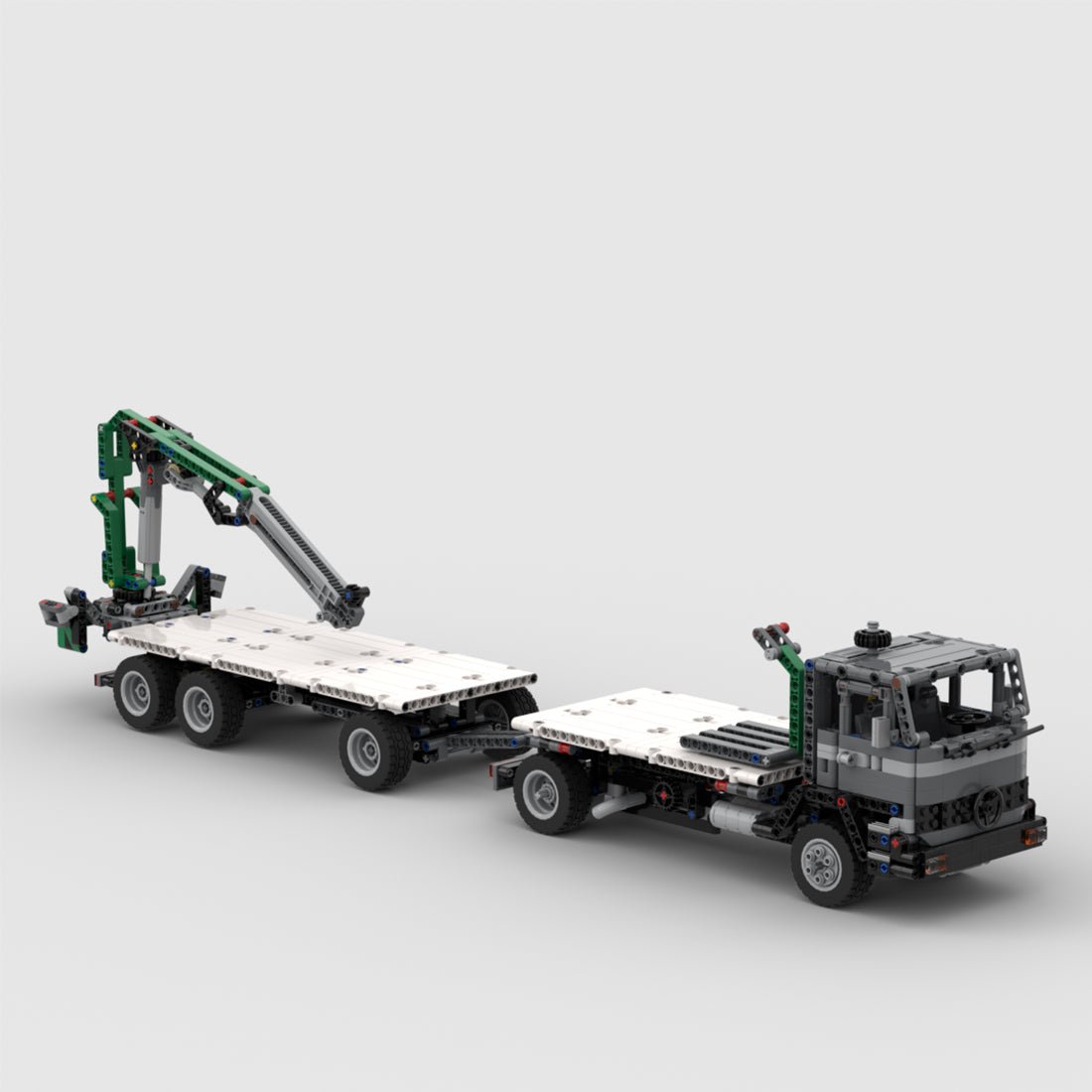 MOC - 97465 LKW LPS - 1418 Dreiseitiger Kipper - Anhängerkran Klemmbausteine - LesDiy - Klemmbausteine