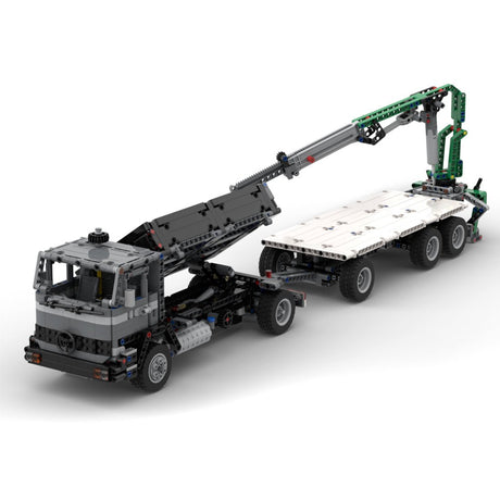 MOC - 97465 LKW LPS - 1418 Dreiseitiger Kipper - Anhängerkran Klemmbausteine - LesDiy - Klemmbausteine