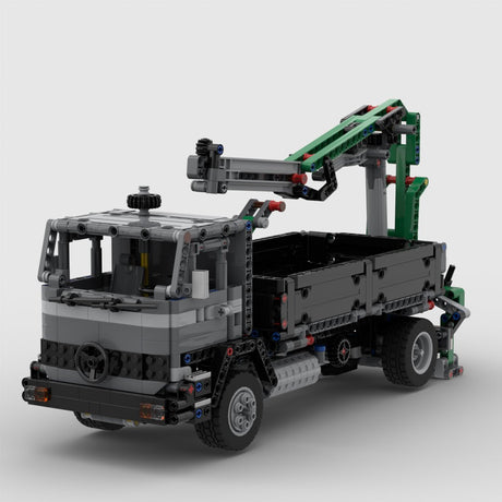 MOC - 97465 LKW LPS - 1418 Dreiseitiger Kipper - Anhängerkran Klemmbausteine - LesDiy - Klemmbausteine