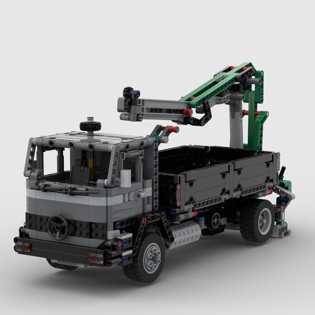 MOC - 97465 LKW LPS - 1418 Dreiseitiger Kipper - Anhängerkran Klemmbausteine - LesDiy - Klemmbausteine