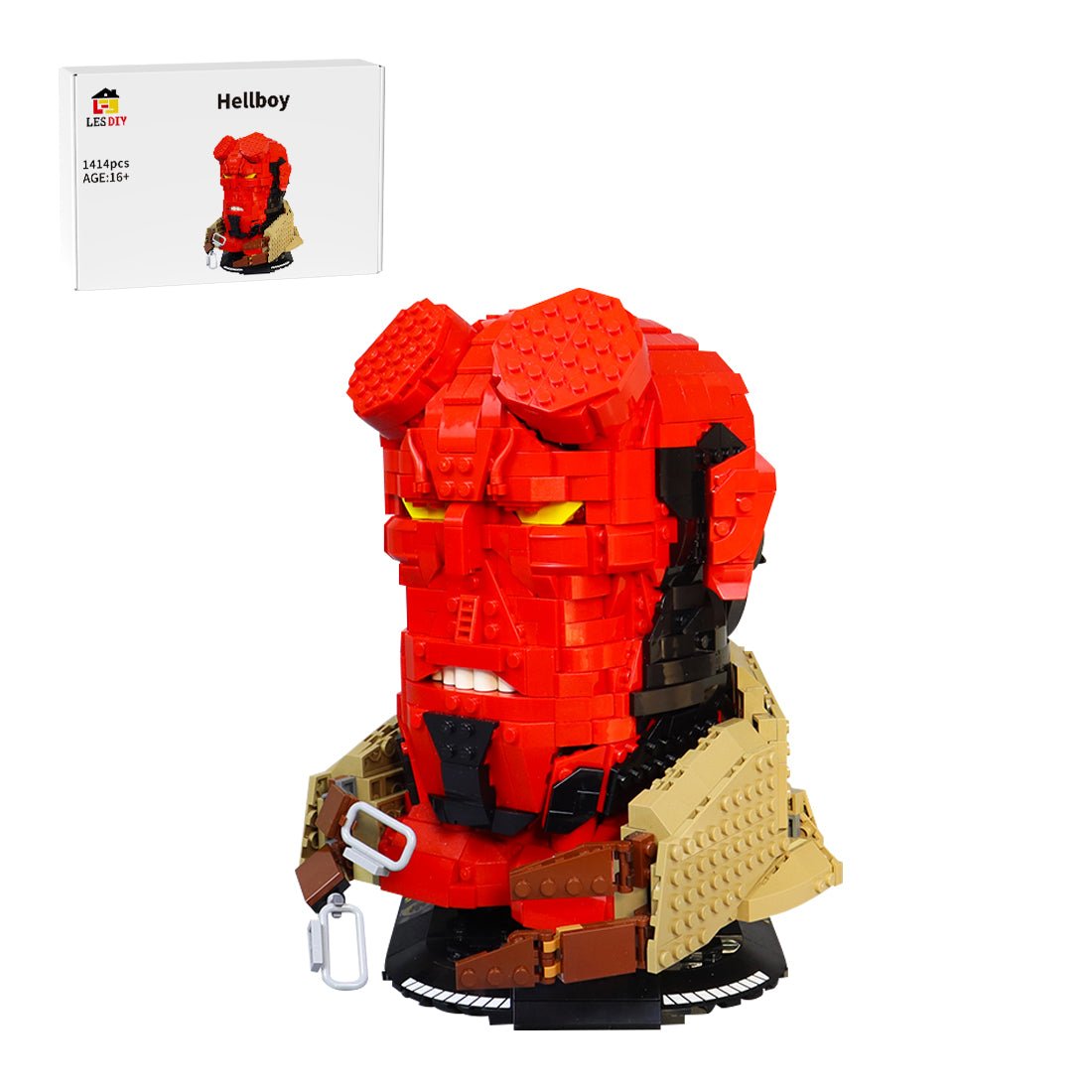 MOC - 98370+MOC - 107204 The Red - HellBoy Bust Klemmbausteine - LesDiy - Klemmbausteine