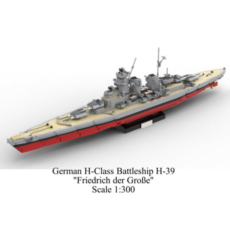 MOC Friedrich der Große Militärisches Seeschlachtschiff klemmbausteine - Scale 1:300 - LesDiy - Klemmbausteine