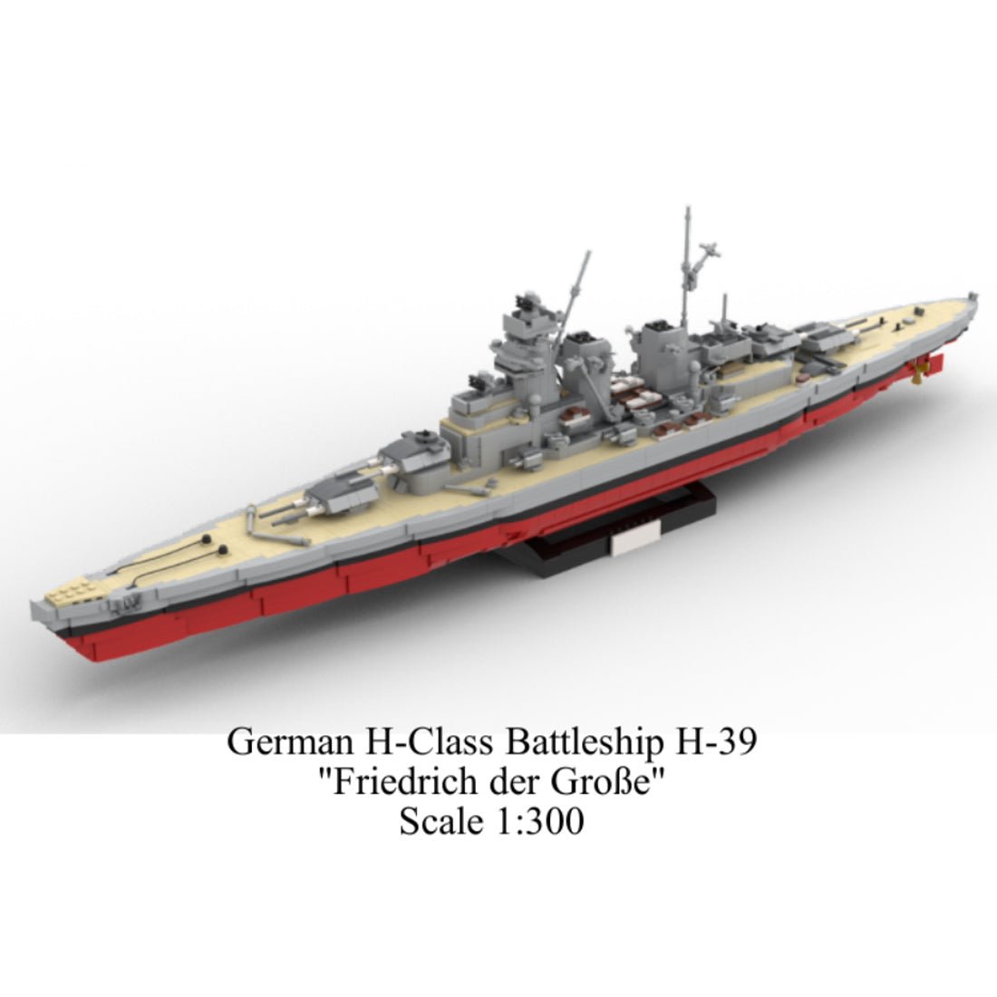 MOC Friedrich der Große Militärisches Seeschlachtschiff klemmbausteine - Scale 1:300 - LesDiy - Klemmbausteine