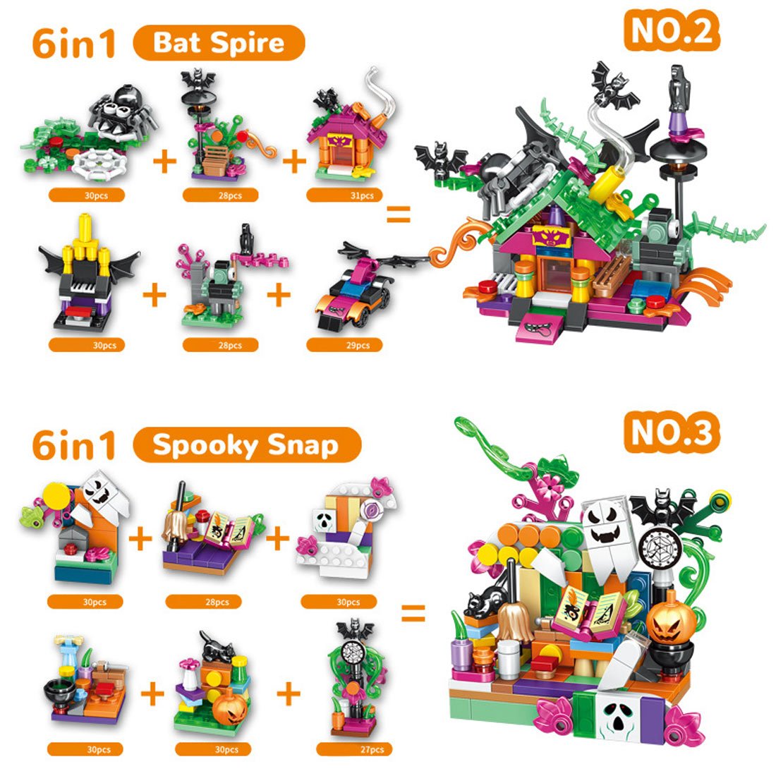 MOC Halloween 36 - in - 1 Countdown Calendar Surprise Box Klemmbausteine - LesDiy - Klemmbausteine