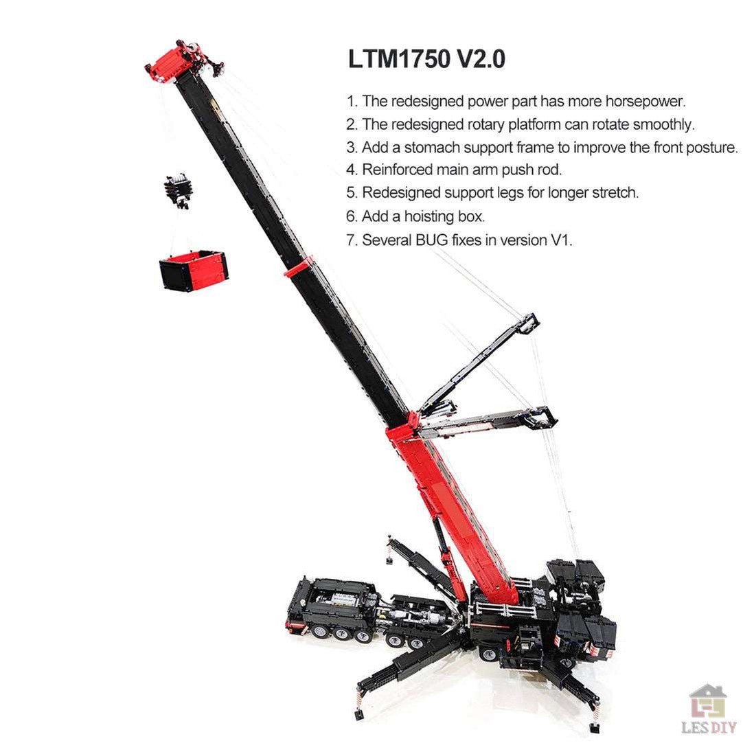 MOC LTM1750 - 9.1 All - Road - RC - Kran mit 12 Motoren Klemmbausteine - LesDiy - Klemmbausteine