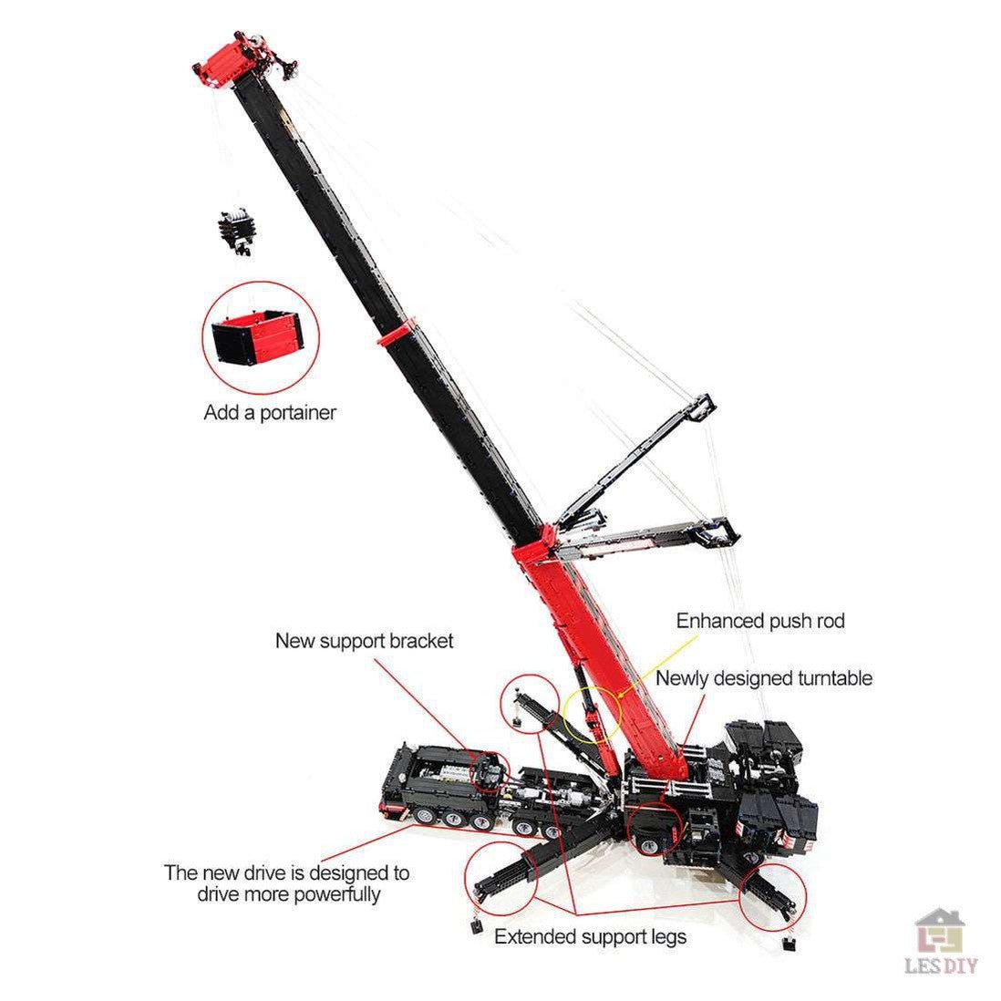 MOC LTM1750 - 9.1 All - Road - RC - Kran mit 12 Motoren Klemmbausteine - LesDiy - Klemmbausteine