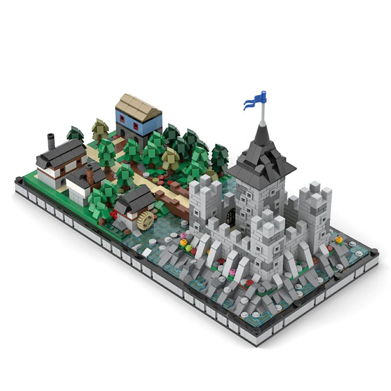 MOC Microscale Castle Village Diorama - LesDiy - Klemmbausteine