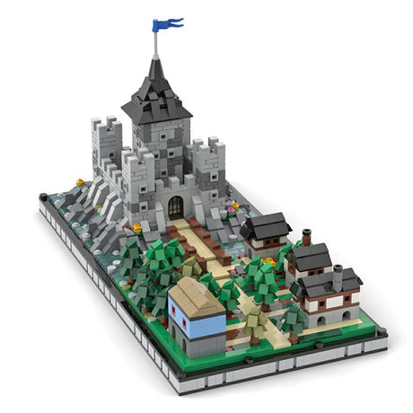 MOC Microscale Castle Village Diorama - LesDiy - Klemmbausteine