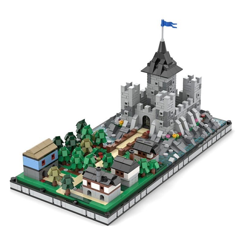 MOC Microscale Castle Village Diorama - LesDiy - Klemmbausteine