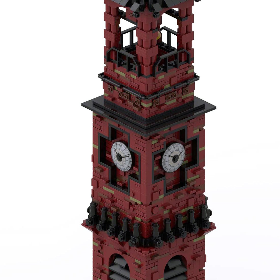 MOC Mittelalterlicher Straßenbild - Uhrturm Klemmbausteine - LesDiy - Klemmbausteine