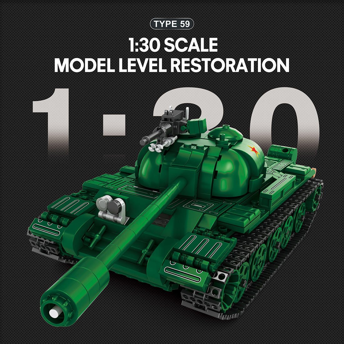 Mocsage 1/30 Scale Type 59 Tank Klemmbausteine - LesDiy - Klemmbausteine