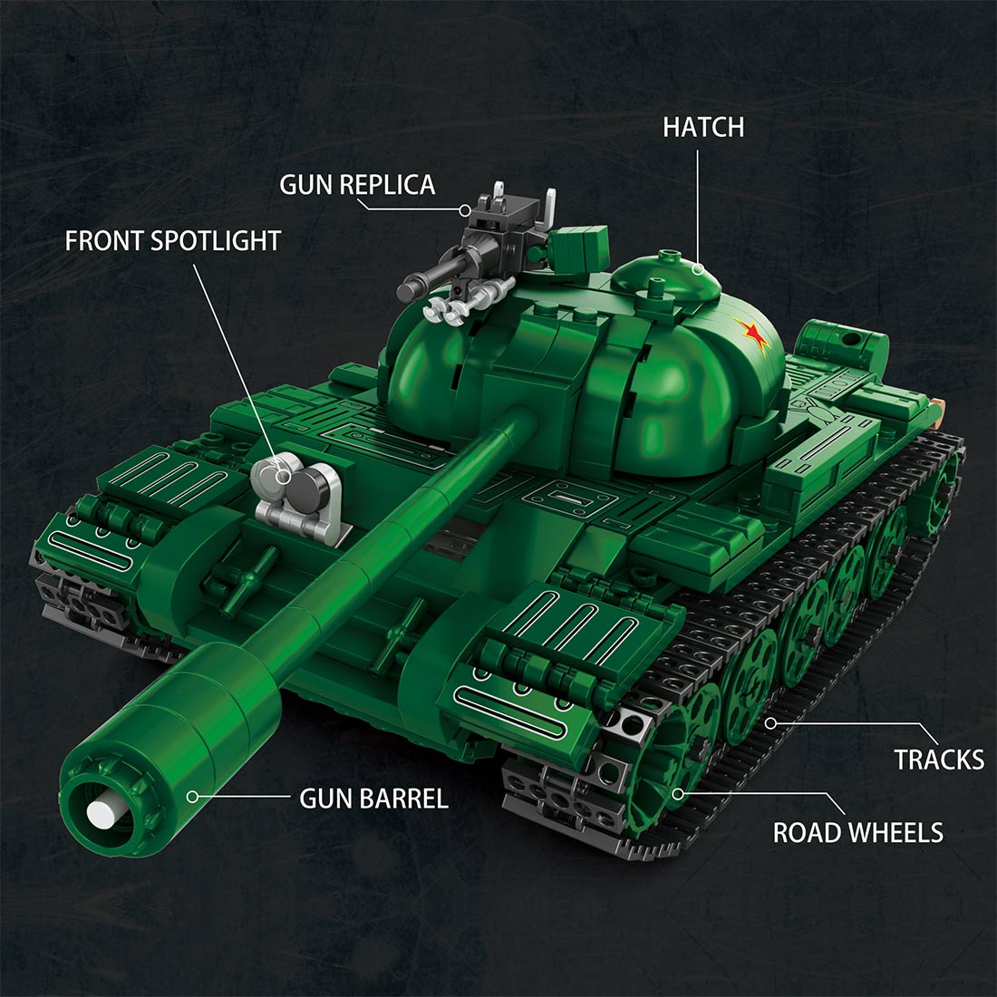 Mocsage 1/30 Scale Type 59 Tank Klemmbausteine - LesDiy - Klemmbausteine