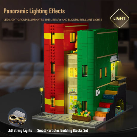 Mocsage City Library with LED Lights Klemmbausteine - LesDiy - Klemmbausteine