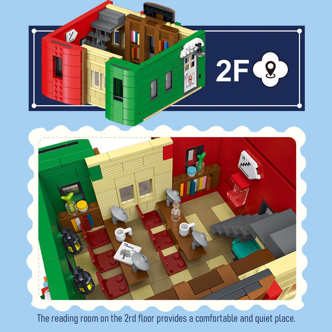 Mocsage City Library with LED Lights Klemmbausteine - LesDiy - Klemmbausteine