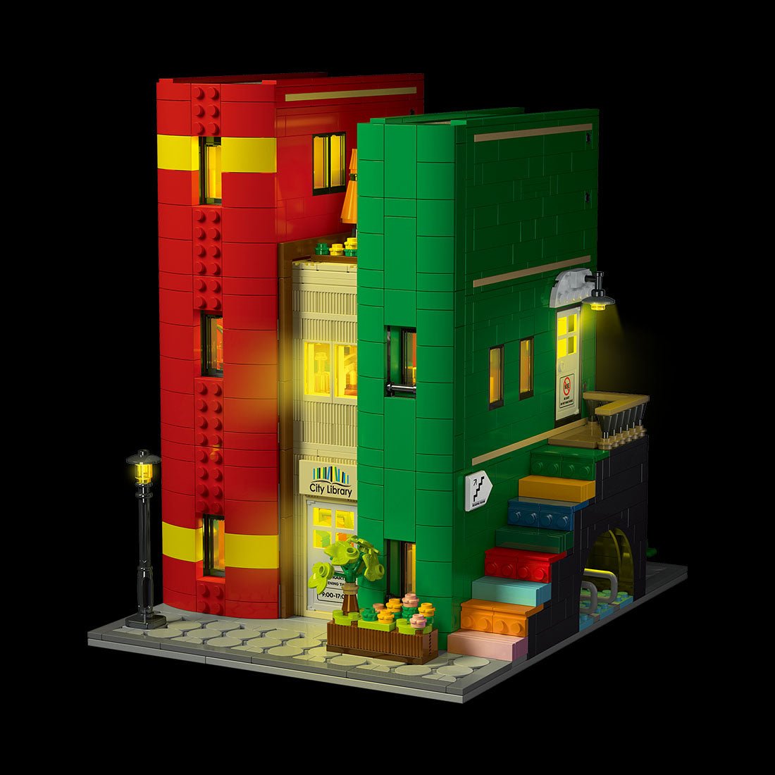 Mocsage City Library with LED Lights Klemmbausteine - LesDiy - Klemmbausteine