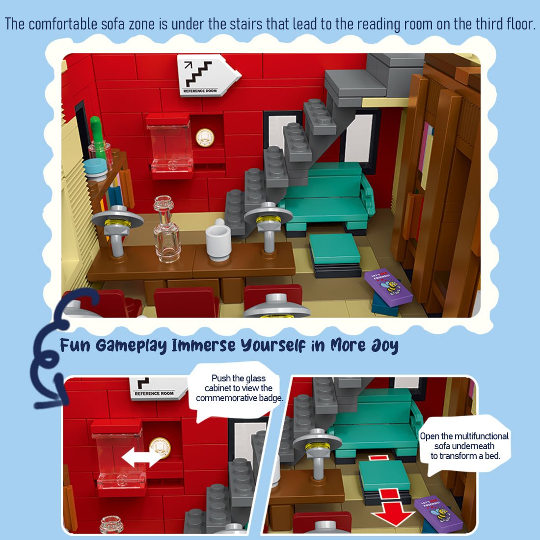 Mocsage City Library with LED Lights Klemmbausteine - LesDiy - Klemmbausteine