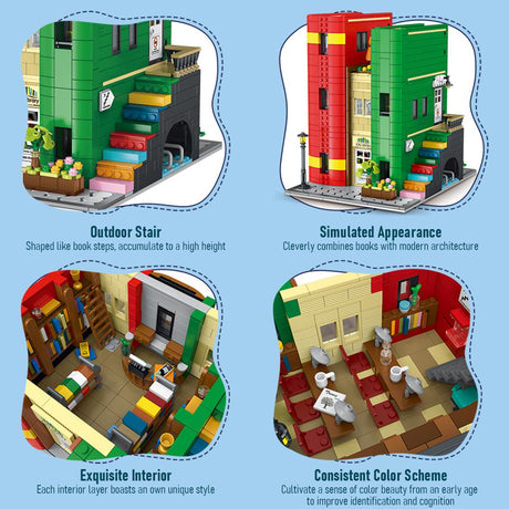 Mocsage City Library with LED Lights Klemmbausteine - LesDiy - Klemmbausteine