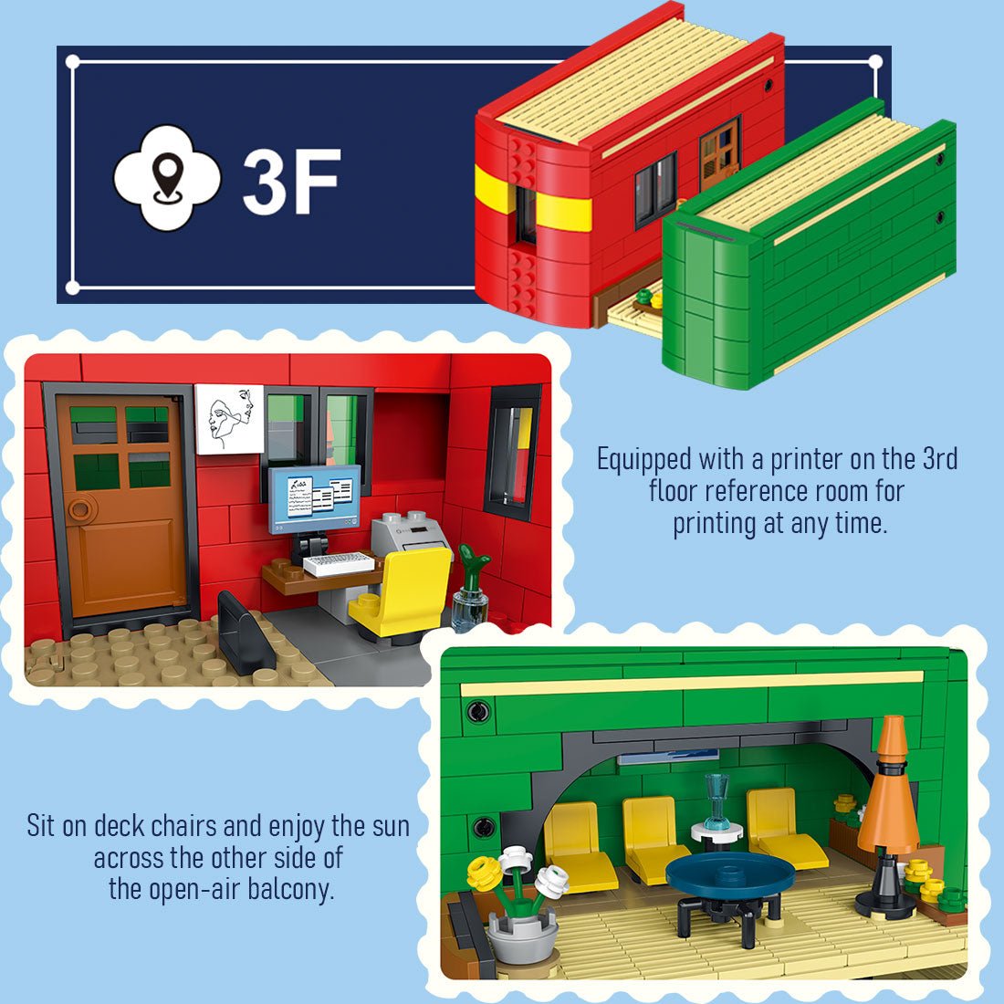 Mocsage City Library with LED Lights Klemmbausteine - LesDiy - Klemmbausteine