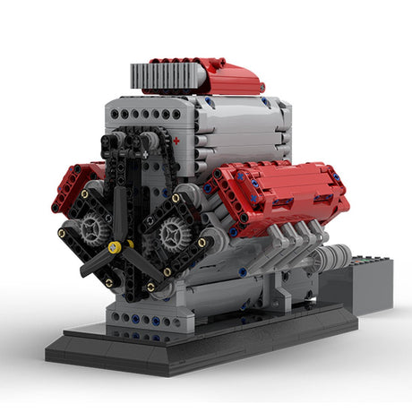 Mocsage MOC - 171732 Crossplane V8 Engine with Supercharger & removable Cover Klemmbausteine - LesDiy - Klemmbausteine