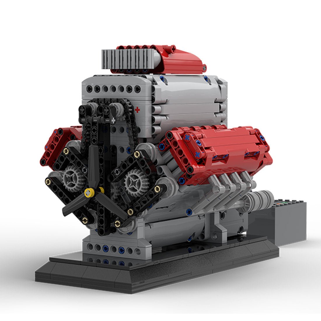 Mocsage MOC - 171732 Crossplane V8 Engine with Supercharger & removable Cover Klemmbausteine - LesDiy - Klemmbausteine