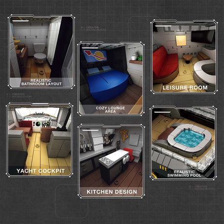 Mocsage MOC - 185307 1/30 Scale Luxury Super - yacht Klemmbausteine - LesDiy - Klemmbausteine