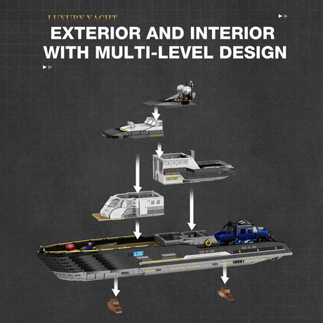 Mocsage MOC - 185307 1/30 Scale Luxury Super - yacht Klemmbausteine - LesDiy - Klemmbausteine