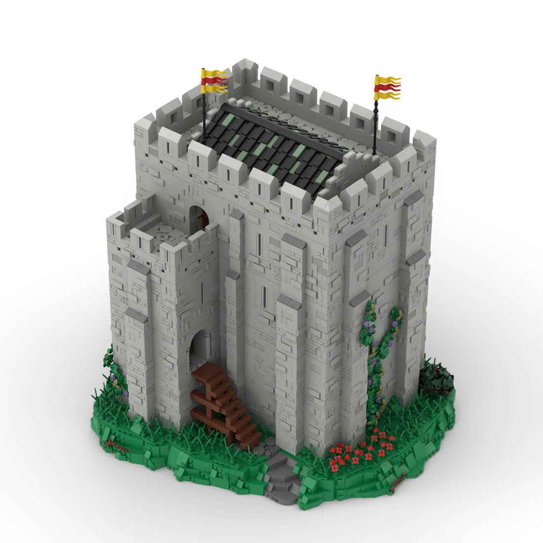 Normannische quadratische Bastion mit Sockel - LesDiy - Klemmbausteine