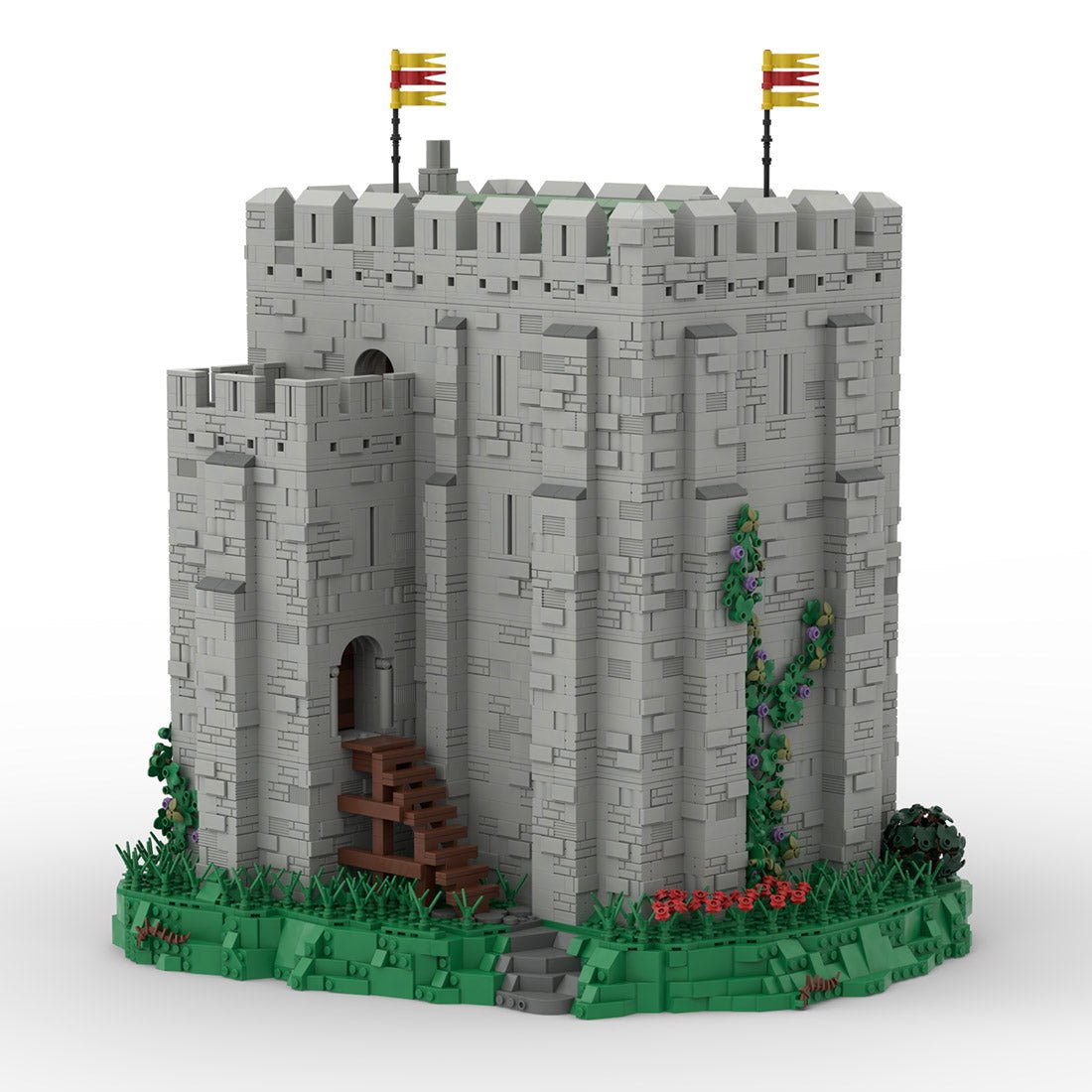 Normannische quadratische Bastion mit Sockel - LesDiy - Klemmbausteine