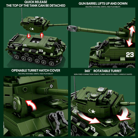 Panzer M4A3E8 im Maßstab 1/30 Klemmbausteine - LesDiy - Klemmbausteine