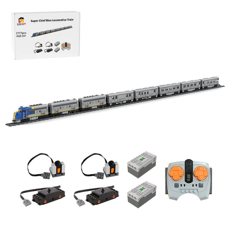 Santa Fe Super Chief Blue Locomotive Train Klemmbausteine - LesDiyproduct_type##
