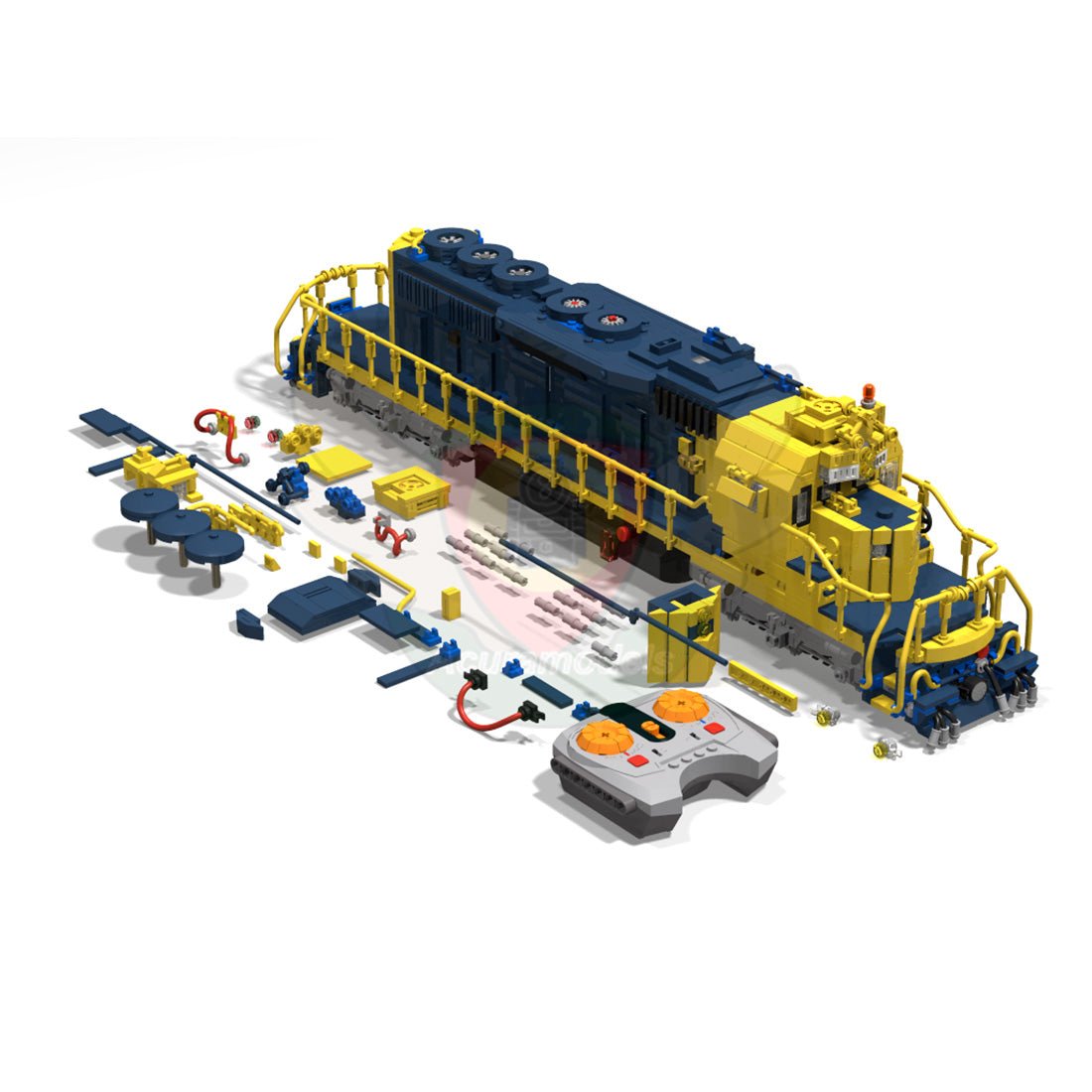 SD40 - 2 Eisenbahnlokomotive Klemmbausteine (Dynamische Version) - LesDiy - Klemmbausteine