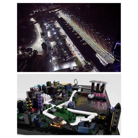 Singapore Marina Bay Circuit Nighttime Street Track Klemmbausteine - LesDiy - Klemmbausteine