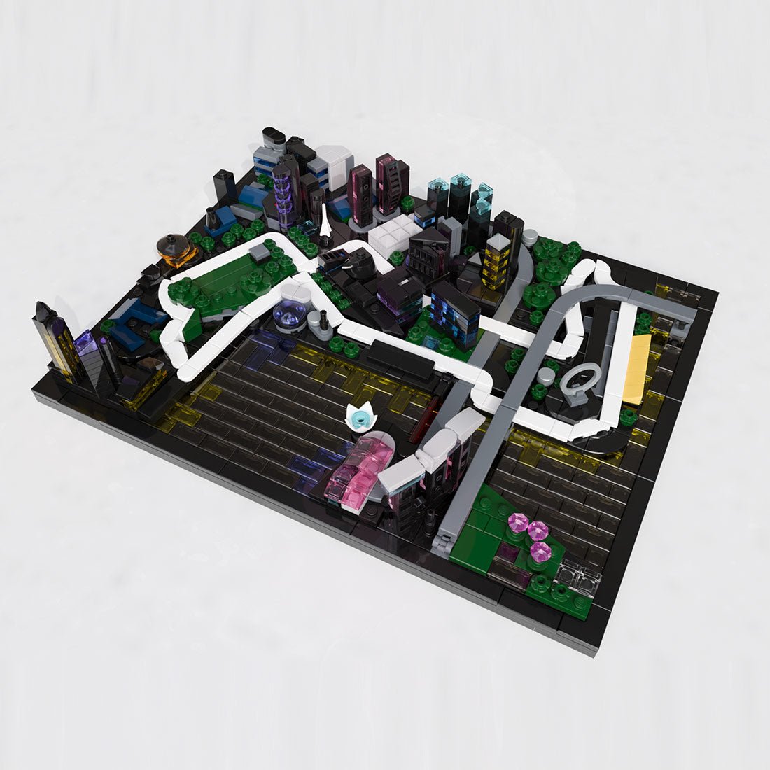 Singapore Marina Bay Circuit Nighttime Street Track Klemmbausteine - LesDiy - Klemmbausteine