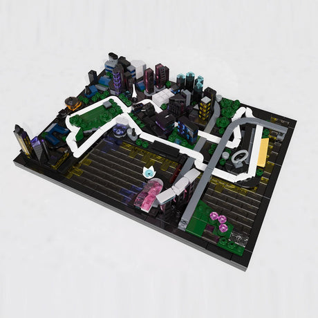 Singapore Marina Bay Circuit Nighttime Street Track Klemmbausteine - LesDiy - Klemmbausteine