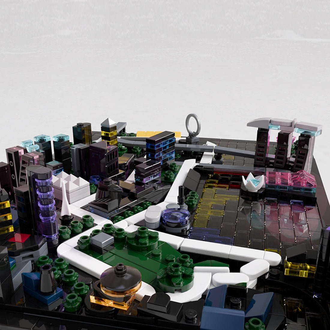 Singapore Marina Bay Circuit Nighttime Street Track Klemmbausteine - LesDiy - Klemmbausteine