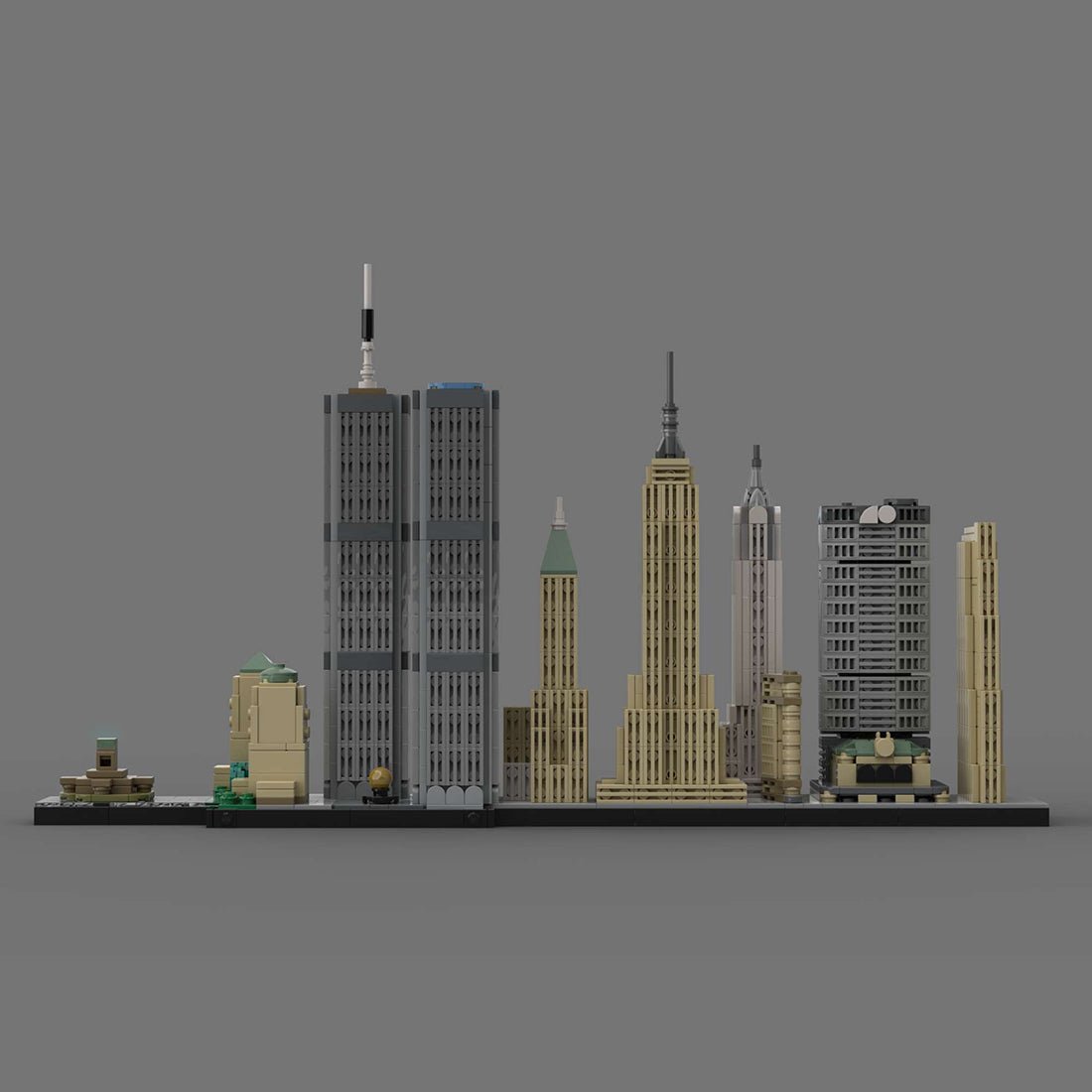 Skyline von New York Manhattan im Maßstab 1/2000 Klemmbausteine - LesDiy - Klemmbausteine