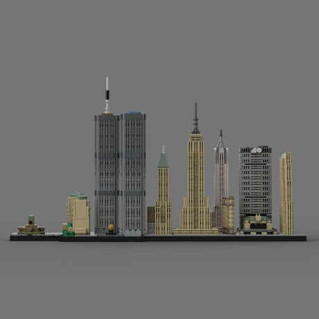 Skyline von New York Manhattan im Maßstab 1/2000 Klemmbausteine - LesDiy - Klemmbausteine