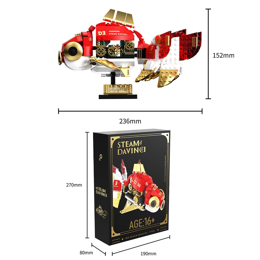 Steam Serie Steampunk Goldfisch Klemmbausteine - LesDiy - Klemmbausteine