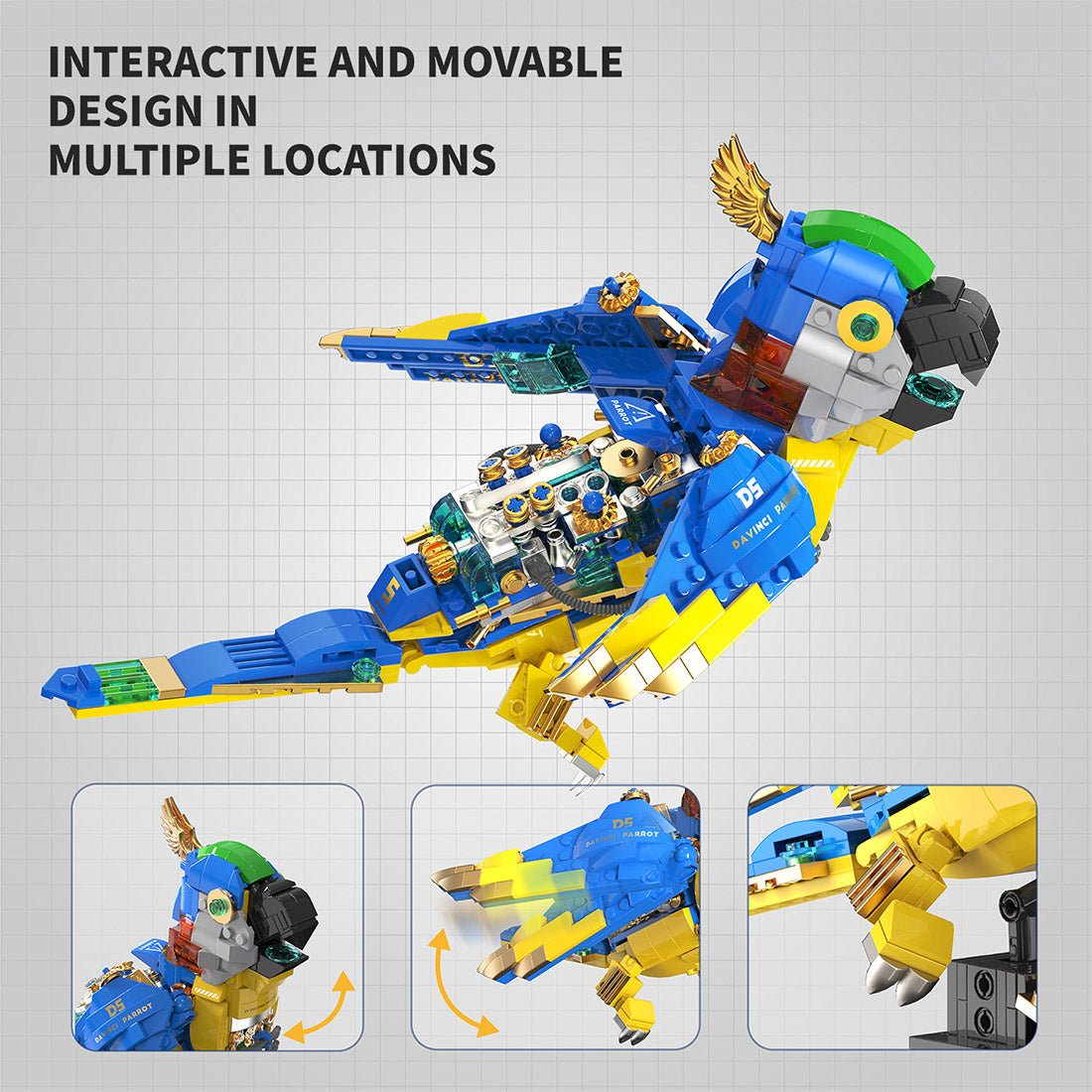 Steam - Serie Steampunk Papagei Klemmbausteine - LesDiy - Klemmbausteine