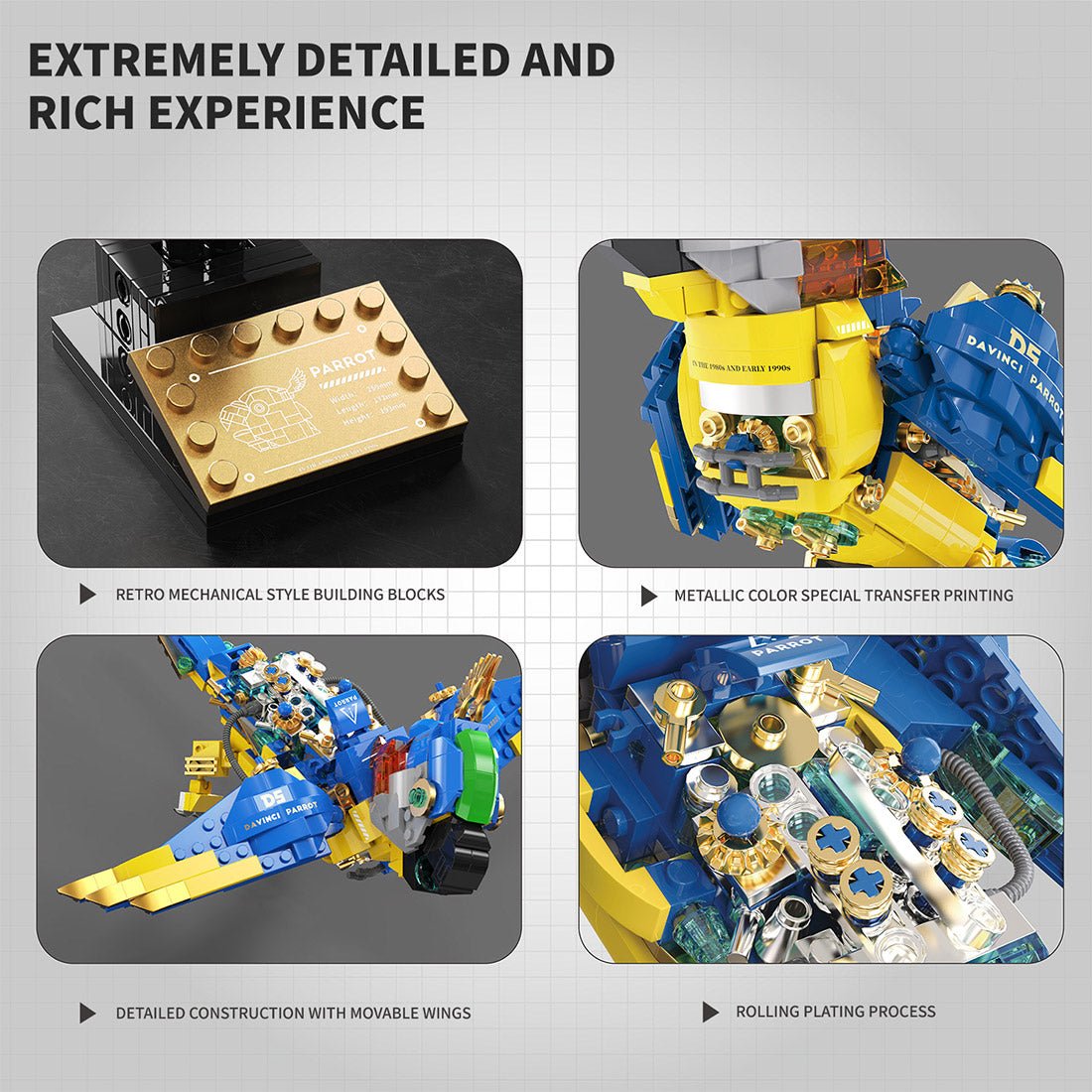 Steam - Serie Steampunk Papagei Klemmbausteine - LesDiy - Klemmbausteine