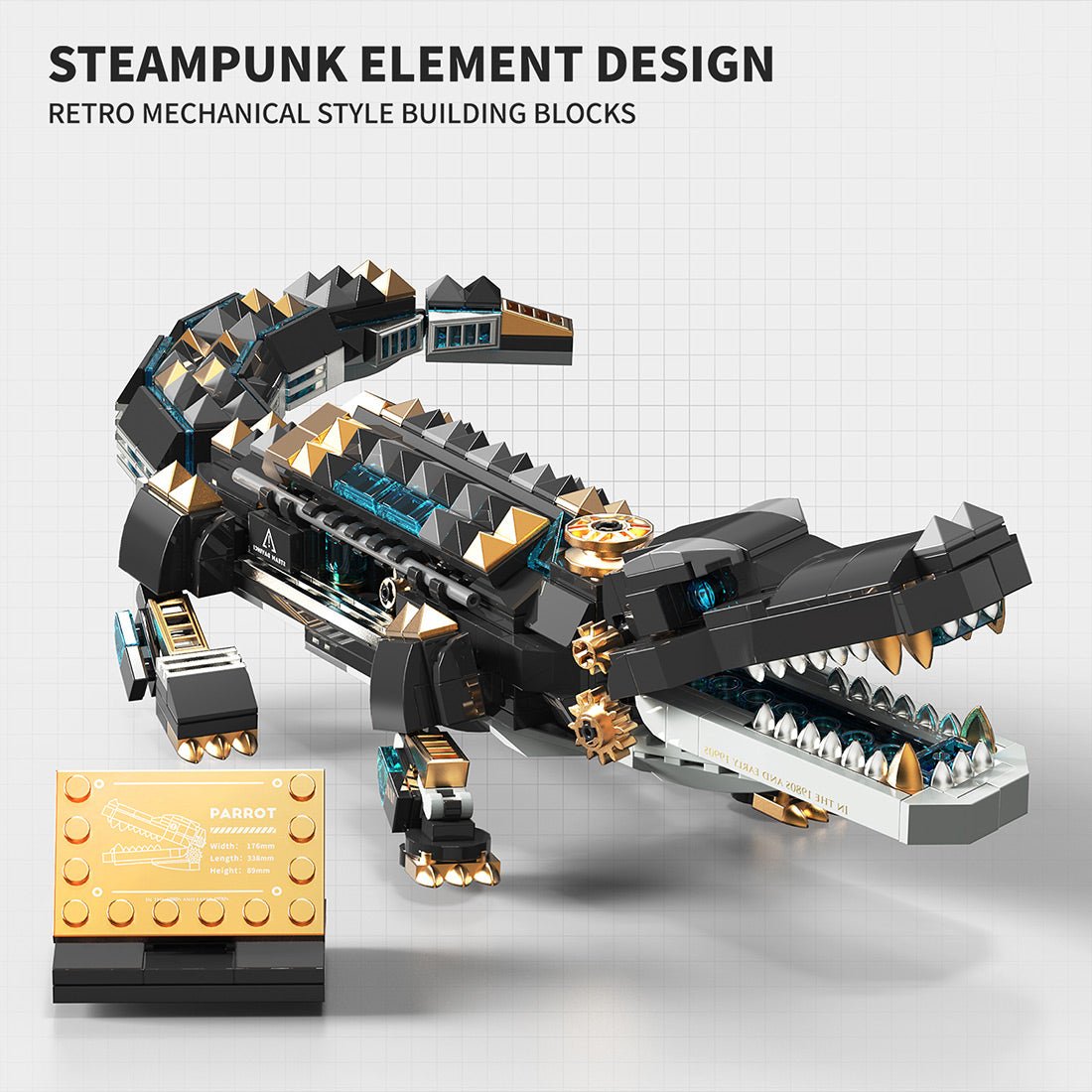 Steam Series Steampunk Krokodil Klemmbausteine - LesDiy - Klemmbausteine