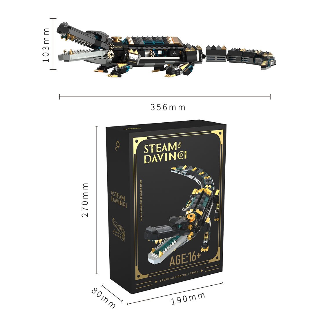 Steam Series Steampunk Krokodil Klemmbausteine - LesDiy - Klemmbausteine