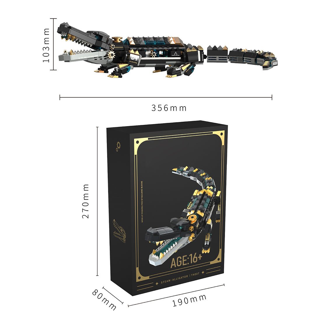 Steam Series Steampunk Krokodil Klemmbausteine - LesDiy - Klemmbausteine